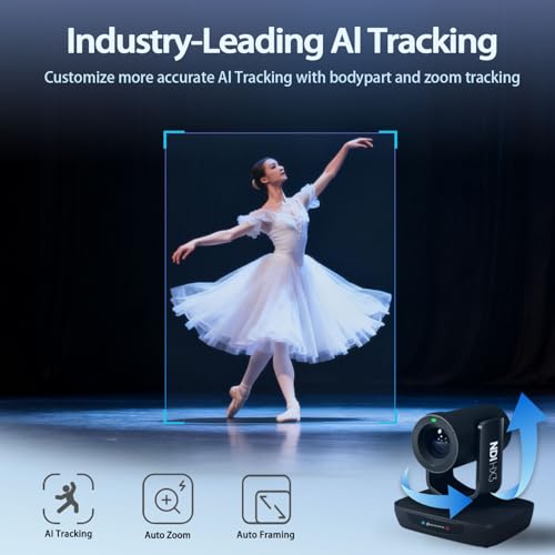 AI Auto Tracking NDI HX3 PTZ Camera, 30X Zoom Live Streaming HDMI SDI PTZ for Church Worship and Live Event, LV30N - color: Classic Black