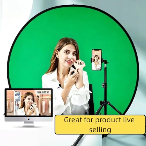 Portable 57 Inch Matte Green Screen with Adjustable Stand, Wrinkle-Proof Chroma Key Backdrop for Live Stream, Zoom Calls, Video Shooting & Gaming