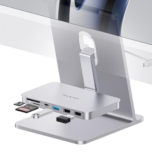 iMac Accessories for i-Mac 2021/2023/2024, PULWTOP USB C Hub for iMac with USB A/C 10Gbps, Hub for M1/M3/M4, 2 USBA 2.0, SD/TF Card Reader for iMac24 inch & Studio Display 2 Sliver - color: 6-in-1 Sliver USB C Hub for iMac