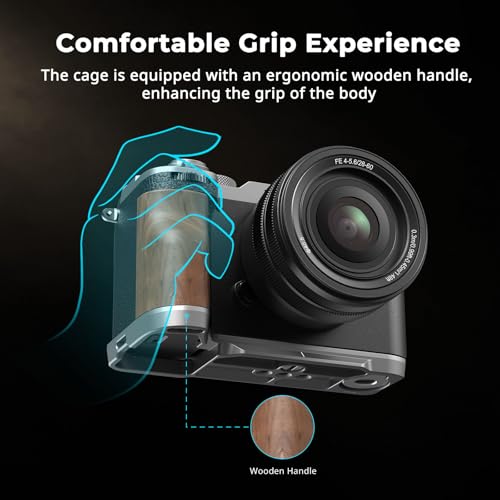 SmallRig A7C II / A7CR Handgrip L-Shape Grip for Sony Alpha 7C II/Alpha 7CR, Quick Release Plate for Arca, Lightweight Wooden Side Handle, for Quickly Switch on Tripods/Handheld Shooting - 4796B - style: Wooden Grip