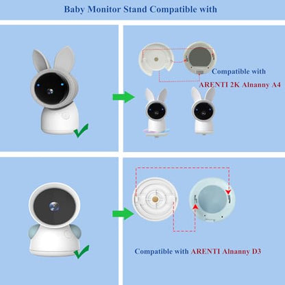 Baby Monitor Mount Holder Compatible with ARENTI 2K Alnanny A4/D3 and Other Baby Monitor Camera with 1/4" Threaded Hole, 16 inches Flexible Clip Mount, Baby Camera Mount Without Tools - color: Cream