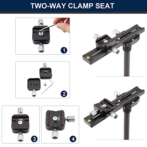 Quick Release Clamp for Arca Swiss RRS Rail Plate Nodal Slide Rail Clamp Subtend/Bidirectional Adjustable Double-Sided