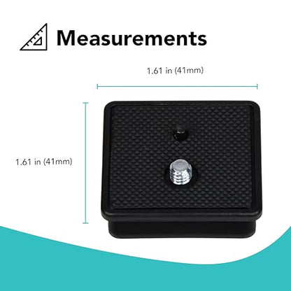 Foto&Tech 2 Pcs 41mm Tripod Quick Release Plate, Camera Mounting Adapter, Replacement Parts for Tripod for Smsnte 1100 2601, Qntray Tripod Mount 1 5/8, Ambco V-0552 V-0554, Snpak 7500 Pro 7500tm 7575i - size: 41mm