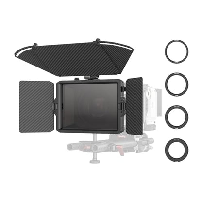 SmallRig Mini Matte Box Pro Flag Kit with Two 4 x 5.65 Filter Frame, Modular Anti-Glare System with Φ67/72/77/82-95mm Adapter Ring, Carbon Fiber Lightweight Design - size: Mini Matte Box Pro
