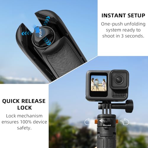 20" Osmo Pocket 3 4 Tripod, Xtra Muse Mini Table Desk Extendable Stand Small Handheld Selfie Stick Quick Release 1/4 Screw Vlog for DJI Action 6 5 Pro 4 for Insta360 X4 X5 Luna Ultra Accessories