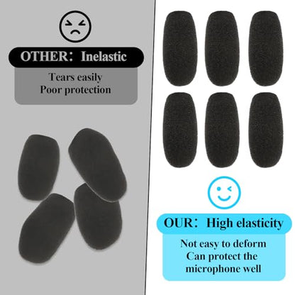 10 Pcs Microphone Covers Foam Windscreen Headset Microphone Covers Foam High Density Mic Covers for Microphones Protection