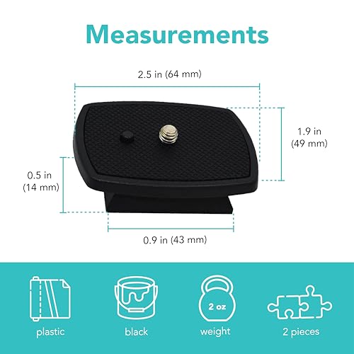 Foto&Tech 2 Pieces A73 Tripod Quick Release Plate Camera Adapter Tripod Velbon CX-444 CX-888 CX-460 CX-460mini CX-470 CX-570 CX-690, DF-50 Sony VCT-D580RM VCT-D680RM VCT-R640, VCT-60AV, VCT-80AV - size: a73