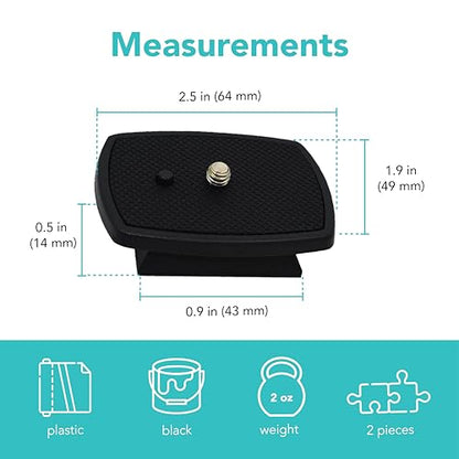 Foto&Tech 2 Pieces A73 Tripod Quick Release Plate Camera Adapter Tripod Velbon CX-444 CX-888 CX-460 CX-460mini CX-470 CX-570 CX-690, DF-50 Sony VCT-D580RM VCT-D680RM VCT-R640, VCT-60AV, VCT-80AV - size: a73