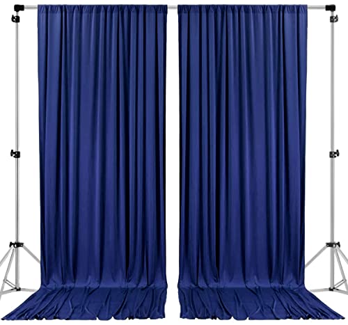 AK TRADING CO. 10 feet x 10 feet Polyester Backdrop Drapes Curtains Panels with Rod Pockets - Wedding Ceremony Party Home Window Decorations - Navy Blue - color: Navy Blue, size: 60"W x 120"L (Pack of 2)