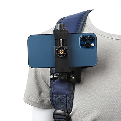 Backpack Clip Mount with Phone Holder Accessories for GoPro Hero 13 12 11 10 9 8 7 6 5 Black Akaso Sony Action Camera and iPhone Samsung Smartphones,Outdoor First View Live Video Shooting