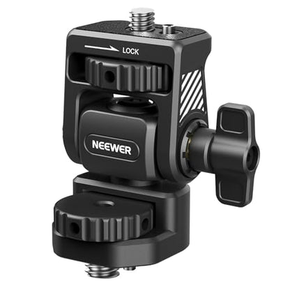 NEEWER Camera Field Monitor Mount Holder Bracket, 360° Swivel 180° Tilt Adjustable with 1/4" & 3/8" Screw Anti Twist Compatible with Atomos Ninja 5" & 7" Compatible with SmallRig Camera Cage, MA022 - style: MA022