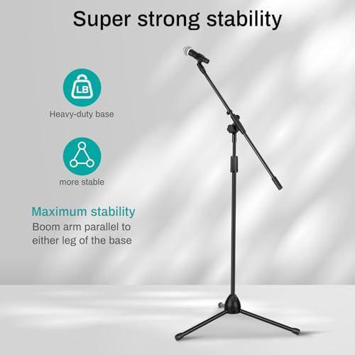 AODSK Deluxe Tripod Microphone Stand with Boom Arm & Twist Clutch Height Adjustment (Upgraded version) - style: Upgraded version