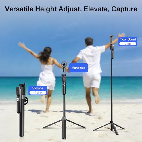 Magnetic Auto Face Tracking Tripod for iPhone that Follows Your Movement, 71" Portable Selfie Stick Tripod with Remote 360 Rotation, Magnetic Phone Tripod Stand for Vlogging, Travel, Video Recording