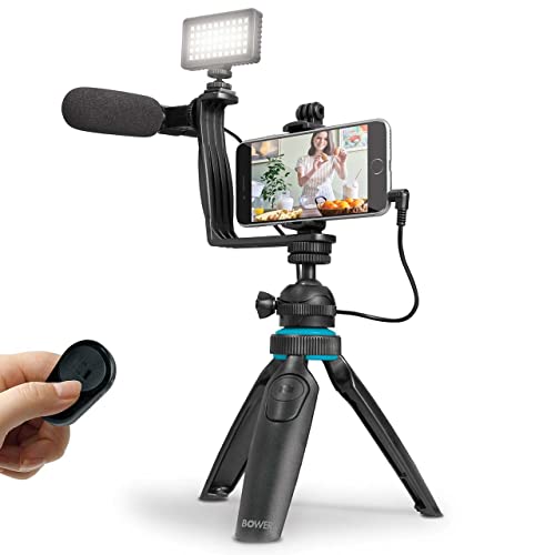 Bower Smart Photo Vlogger Kit with LED, Microphone, and Remote