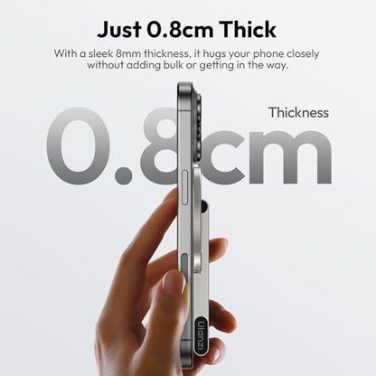 ULANZI MA60 Magnetic Phone Tripod Stand for iPhone 17 16 15 14 13 12 - Ultra Thin 0.8cm Foldable Aluminum Mini Tripod, Strong N52 Magnet Quick Mount, Pocket Cell Phone Stand, Silver - color: Sliver