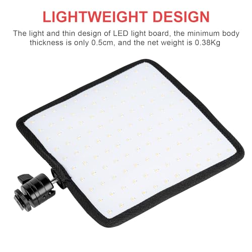 Fomito Foldable Flexible LED Video Light Panel, Dimmable On-Camera Soft Lighting,5600K CRI95, Splash-Proof for Studio Photography, Video Recording, Live Streaming, RX-8Ts Kit - size: 5600K