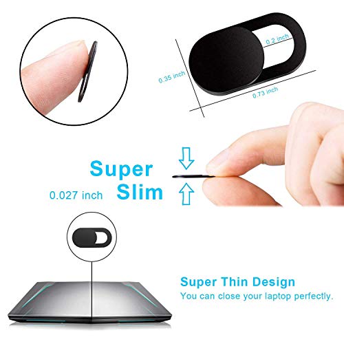 SIREG Webcam Cover Slide Ultra Thin - Cute Pink & Black Web Camera Cover fits Laptop,Tablet,Computer, Smartphone, Protect Your Privacy and Security,Strong Adhesive