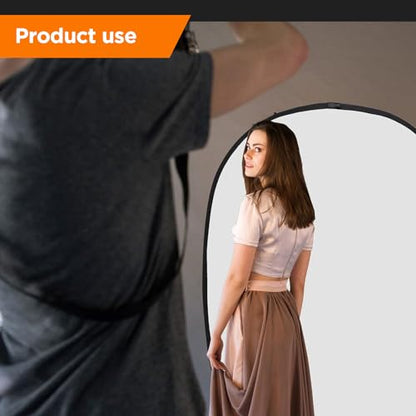 Portable Chromakey Black and White 2-in-1 Foldable Pop-Up Backdrop with Stand, 150 x 200 cm Foldable Panel for Photo, Video, Live Stream, etc. (Black & White) - color: Black & White