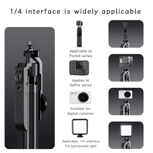C12C 72" AI Tracking Magnetic Selfie Stick, Dual Phone Mount | Features dual phone mounts (magnetic +phone clip) to stream on 2 devices simultaneously on Facebook, Instagram, Tiktok