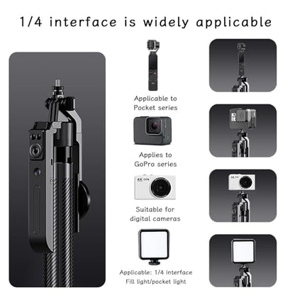 C12C 72" AI Tracking Magnetic Selfie Stick, Dual Phone Mount | Features dual phone mounts (magnetic +phone clip) to stream on 2 devices simultaneously on Facebook, Instagram, Tiktok