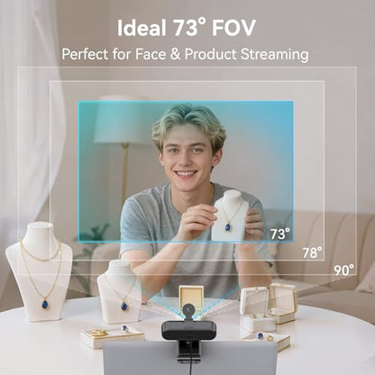 EMEET C60E 4K Webcam for Streaming & Gaming – PDAF Autofocus, Dual Mics, Live Streaming Camera with Auto Light Correction, Plug & Play USB Webcam for PC & Mac - style: Single-Camera w/ PDAF