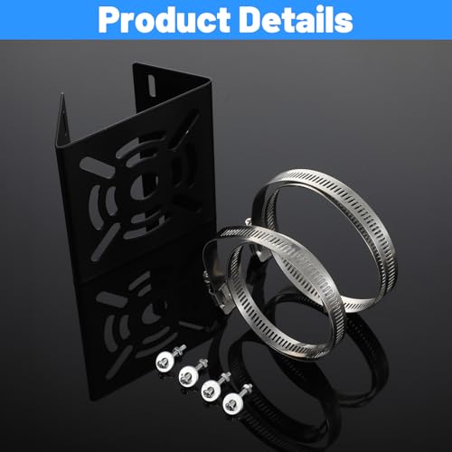 3 Pcs Universal Vertical Pole Mount, Camera Wall Mounting Bracket Set with 6 Loops & Screws, Solid Metal Pole Mount Bracket for CCTV Security Camera, Solar Panel, LED Light Indoor Outdoor