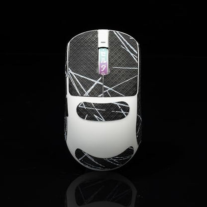 Gamer Mouse Grip Tape Sticker for VGN Dragonfly R1 Pro MAX VXE Non Slip Suck Sweat Pre Cut Easy Install Black White 0.4mm - color: Black White 0.4mm