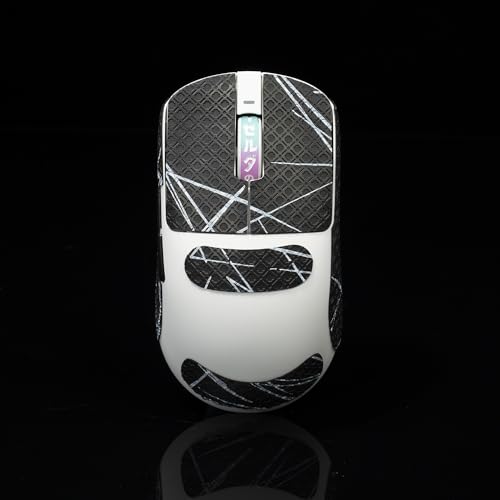 Gamer Mouse Grip Tape Sticker for VGN Dragonfly R1 Pro MAX VXE Non Slip Suck Sweat Pre Cut Easy Install Black White 0.4mm - color: Black White 0.4mm