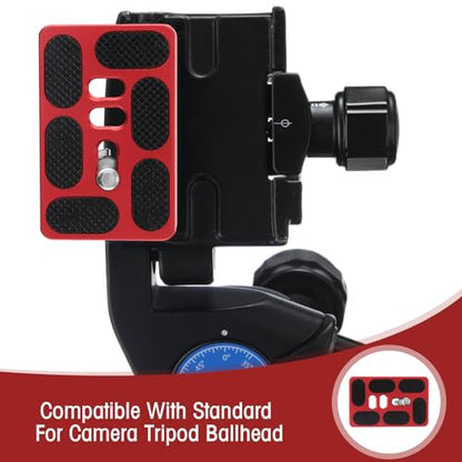Frienda 2 Pieces Metal Quick Release Plate with 1/4''-20 Camera Screw Tripod Mount Plate Fits Standard for DSLR Camera Tripod Ball Head(Pu60,Red) - color: Red, style: PU60