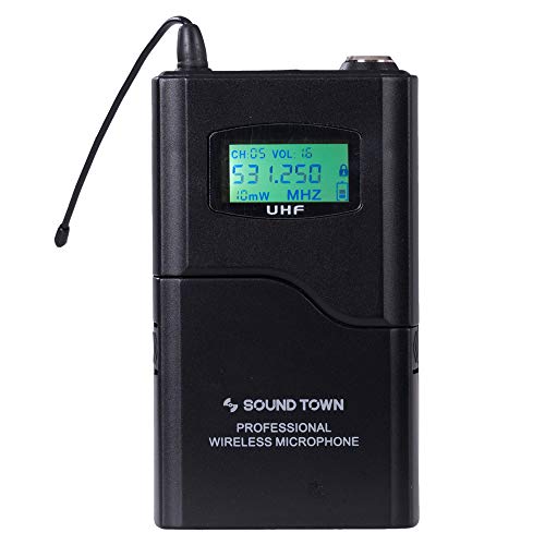 Sound Town 200-Channel Rack Mountable Professional Adjustable UHF Wireless Microphone System with Metal Receiver, 2 Handheld Mic, 2 Lavalier Mic, 2 Bodypack Transmitter (NESO-U4HL) - color: Matte & Jet Black