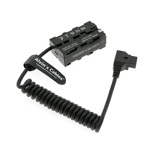Alvin’s Cables D-tap to Dual-Sided NP-F Dummy Battery Power Adapter Cable for Atomos| SmallHD| Feelworld Monitor, Replacement for Sony NP-F550| F570| F770| F970 Battery - color: One-piece, size: Coiled Cable