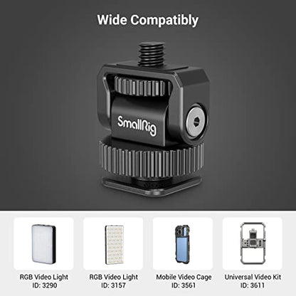 Bundle: SmallRig 1/4" Mini Ball Head Cold Shoe Mount Adapter with 1/4"-20 Thread 3577+ SMALLRIG Power Bank Holder with Cold Shoe Mount 4600