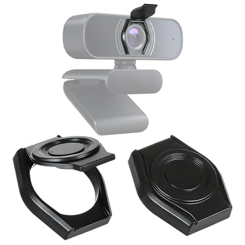2 Pack Universal Webcam Cover, Desktop Computer Camera Privacy Cover Lens Shutter Cap Hood Plastic Streaming Web Camera Covers Clip for Laptop, Computer Black