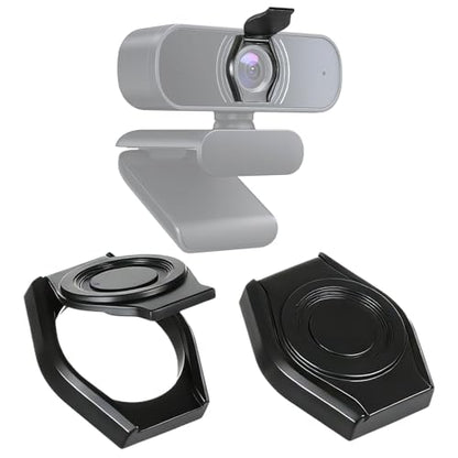 2 Pack Universal Webcam Cover, Desktop Computer Camera Privacy Cover Lens Shutter Cap Hood Plastic Streaming Web Camera Covers Clip for Laptop, Computer Black