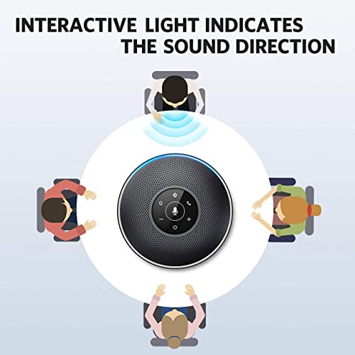 EMEET Bluetooth Speakerphone M2 Black Conference Speaker for 5-8 People Business Conference 360º Voice Pickup 4 AI Microphone Self-Adaptive Conference Call Speaker Skype USB Speakerphone - style: M2-8 People
