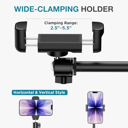 InnoGear Overhead Phone Mount, Cell Phone Holder Webcam Mounts for Desk Camera Stand for Logitech Webcam C922 C930e C920S C920 C615 C960 C920x BRIO 4K NexiGo N60, Right Light, GoPro with 1/4" Thread