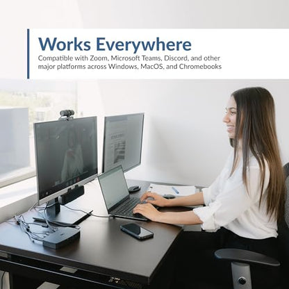 Cyber Acoustics CA Essential Super HD Webcam (WC-3000) USB Webcam, 5MP Super HD Video up to 2592x1944 at 30fps, Autofocus & Light Correction, Dual Omnidirectional Mics - size: WC-3000