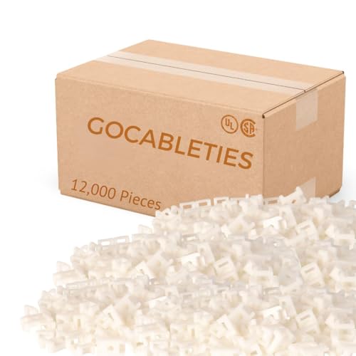 GTSE 12,000 Full Carton Of White/Clear Screw Mounts, Zip Ties Up To 0.35" Wide, Saddle Type Zip Tie Anchors - color: White, style: 0.35 " Wide / 0.19" Screw Hole Mounts (Full Carton 12K)