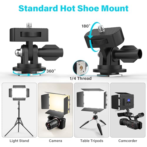 Unicucp Led Video Light Panel Light with Barn Doors, 4000mAh Rechargeable Camera Lighting, 2500K-8500K Photo Light for Outdoor Indoor Photography Live Streaming Zoom Calls Video Recording