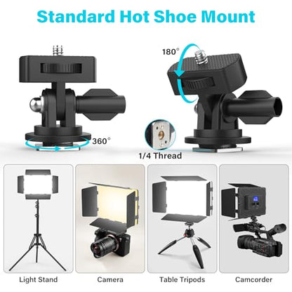 Unicucp Led Video Light Panel Light with Barn Doors, 4000mAh Rechargeable Camera Lighting, 2500K-8500K Photo Light for Outdoor Indoor Photography Live Streaming Zoom Calls Video Recording