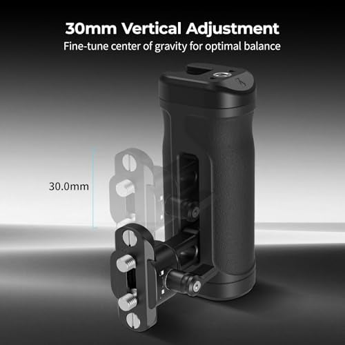 SmallRig Mini Side Handle with NATO Clamp & NATO Rail, for Left or Right Hand, Up and Down Adjustable, with Built-in Cold Shoe & Threaded Hole, Max. Load 10kg / 22lb - style: NATO with Rail