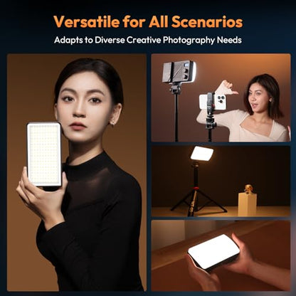 ULANZI 40W Bi-Color Portable Video Light, 5000mAh Rechargeable LED Camera Light, Battery, 8 Scene Modes, 2700-6500K Mini Studio Lighting for YouTube, Vlogging, Live Streaming, Photography - color: LM-P40Bi
