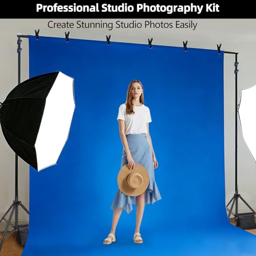Hemmotop 3-in-1 Heavy Duty Adjustable Backdrop Stand – 10x8.5ft | With 2 Sandbags, 7 Widths, Assembles to T-Shaped Stand, for Banner, Projector Screen, Balloon, Ideal for Wedding, Birthday - size: 10x8.5ft