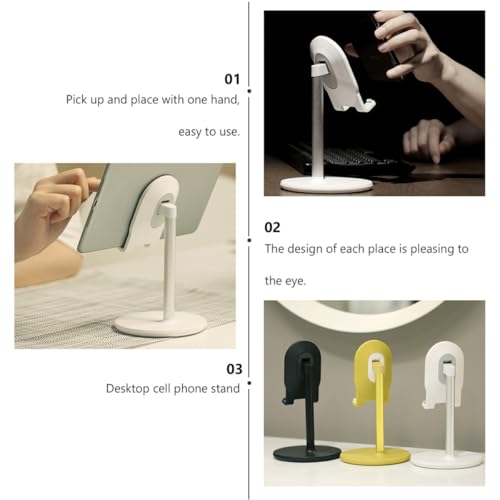 Toddmomy Desktop Phone Stand White Metal Universal Phone Video Holder Adjustable Pad Supporter for Live Streaming and Video Watching