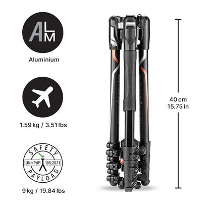 Manfrotto Befree Advanced Camera Tripod Kit Compatible with Sony Alpha7 and Alpha9 Cameras, Tripod Travel Kit with Ball Head and Lever Closure, Aluminium Tripod for Camera Accessories, DSLR,Mirrorless - style: Befree Sony Alpha Alu