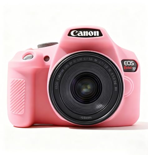 Case for Canon EOS Rebel T7 Rebel T6 Camera, Soft Silicone Rubber Protective Camera Case Cover Accessories, Lightweight, Anti-Scratch with Button Marking for EOS Rebel T7 T6 (Pink) - color: Pink