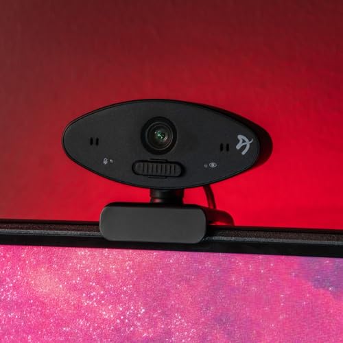 Arozzi - Occhio True Privacy Webcam - Magnetic Privacy Cover, Dual Omni-Directional Noise Cancelling Microphones with Manual Circuit Breaker, and Full HD, Black - style: Webcam