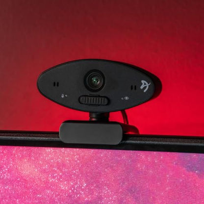 Arozzi - Occhio True Privacy Webcam - Magnetic Privacy Cover, Dual Omni-Directional Noise Cancelling Microphones with Manual Circuit Breaker, and Full HD, Black - style: Webcam