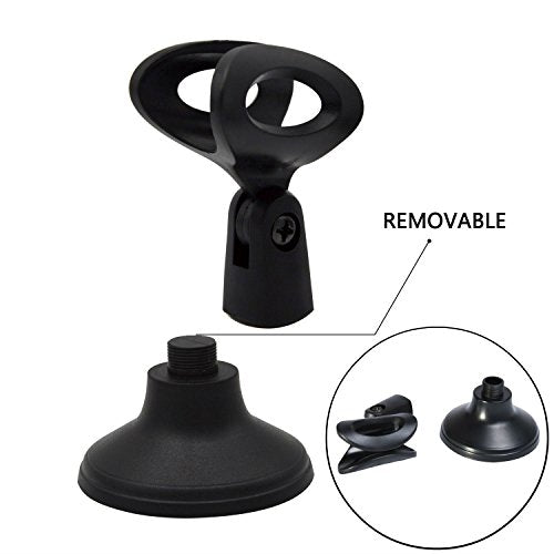 AKOAK Adjustable Portable Desktop Table Microphone Mic Stand Holder with Mic Clip for Computer Conference Studios Microphone,Podcasts, Online Chat, Lectures, and More