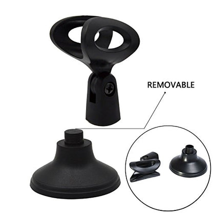 AKOAK Adjustable Portable Desktop Table Microphone Mic Stand Holder with Mic Clip for Computer Conference Studios Microphone,Podcasts, Online Chat, Lectures, and More